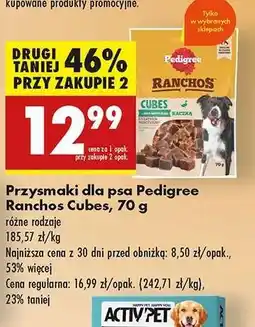 Biedronka Przysmaki dla psa Pedigree Ranchos Cubes, 70 g oferta