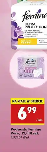 Biedronka Podpaski Femina Pure, 12/ 14 szt oferta