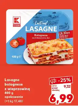 Kaufland Lasagne bolognese z wieprzowiną oferta