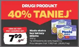 Netto Masło ekstra bez laktozy Miletto oferta