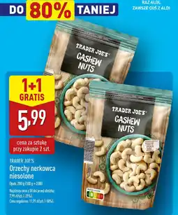 ALDI TRADER JOE'S Orzechy nerkowca niesolone oferta