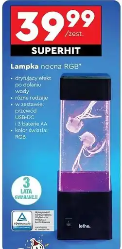 Biedronka Lampka nocna rgb Lethe oferta