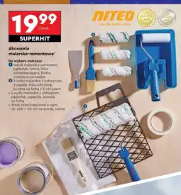 Biedronka Zestaw 3x wałki malarskie z uchwytem + pędzle folia kuweta Niteo Tools oferta