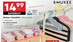 Biedronka Wieszaki welurowe Smukee oferta