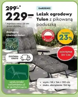 Biedronka Leżak tulon 58 x 144 102 cm Gardenic oferta