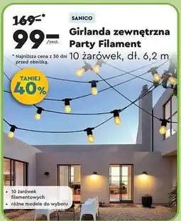 Biedronka Girlanda party filament Sanico oferta