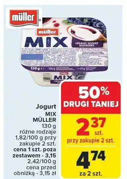 Carrefour Market Jogurt MIX MÜLLER różne rodzaje 130 g Müller oferta