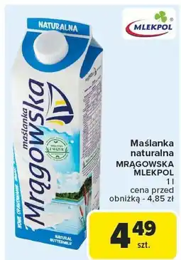 Carrefour Market Maślanka naturalna Mrągowska Mlekpol 1l oferta