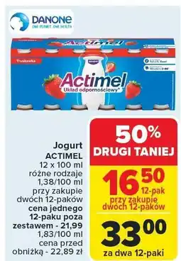Carrefour Jogurt ACTIMEL 10 x 100 ml DANONE oferta