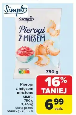 Carrefour Pierogi z mięsem mrożone Simpl 750g oferta