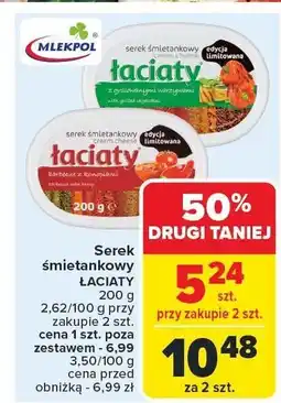 Carrefour Serek śmietankowy Łaciaty 200g Mlekpol oferta