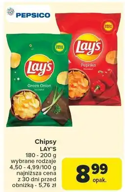Carrefour Chipsy LAYS 180 - 200 g oferta