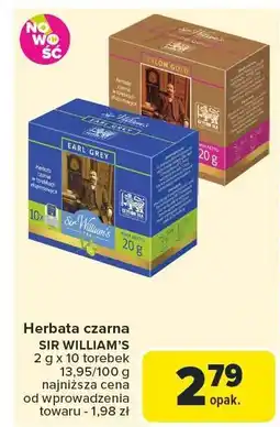 Carrefour Herbata czarna SIR WILLIAM'S 20 g oferta