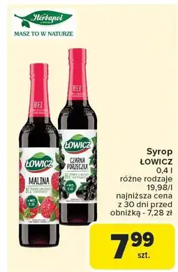 Carrefour Syrop Łowicz 0,4l oferta