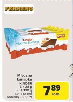 Carrefour Mleczna kanapka KINDER 5x28g oferta
