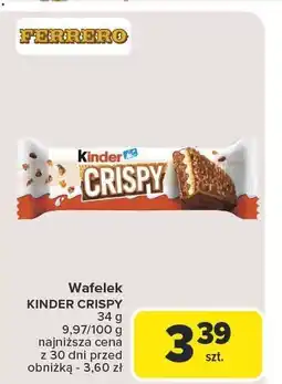 Carrefour Wafelek KINDER CRISPY 34g oferta