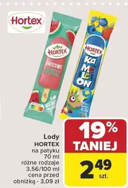 Carrefour Lody HORTEX na patyku 70 ml oferta
