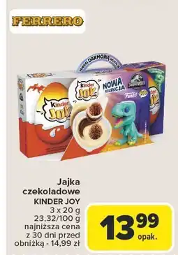 Carrefour Jajka czekoladowe KINDER JOY 3x20g Ferrero oferta