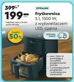 Biedronka Frytkownica 5 l, 1500 W, z wyświetlaczem LED, czarna oferta