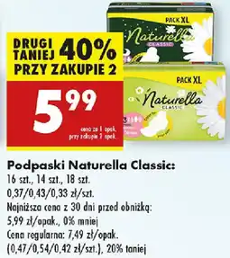 Biedronka Podpaski Naturella Classic oferta