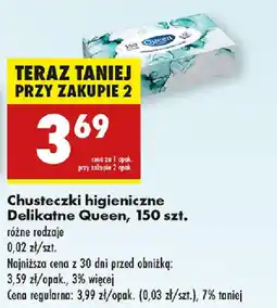 Biedronka Chusteczki higieniczne Delikatne Queen oferta