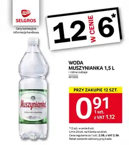 Selgros Woda muszynianka oferta