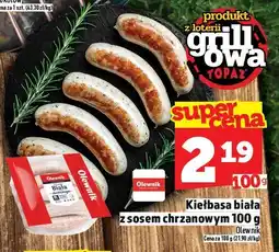 Topaz Kiełbasa biała z sosem chrzanowym 100 g Olewnik oferta