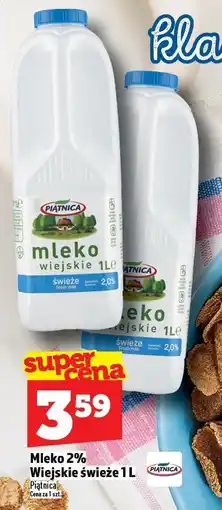Topaz Mleko 2% Wiejskie świeże 1L Piątnica oferta