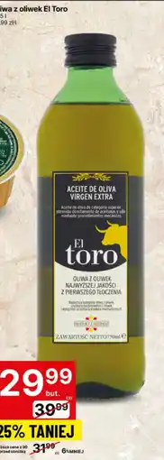 Delikatesy Centrum Oliwa z oliwek El Toro 0.75l oferta