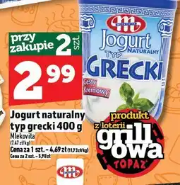 Topaz Jogurt naturalny typ grecki 400 g Mlekovita oferta
