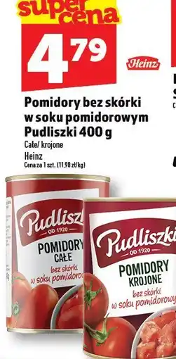 Topaz Pomidory bez skórki w soku pomidorowym całe Pudliszki 400g Heinz oferta