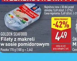 ALDI Filety z makreli w sosie pomidorowym Golden Seafood oferta
