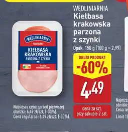 ALDI Kiełbasa krakowska parzona z szynki oferta