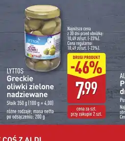 ALDI Lytos Greckie oliwki zielone nadziewane oferta