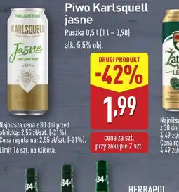 ALDI Piwo Karlsquell jasne oferta