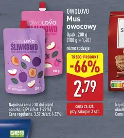 ALDI Mus owocowy Owolovo oferta