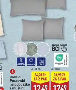ALDI Poszewki na poduszkę z muślinu Novitesse oferta