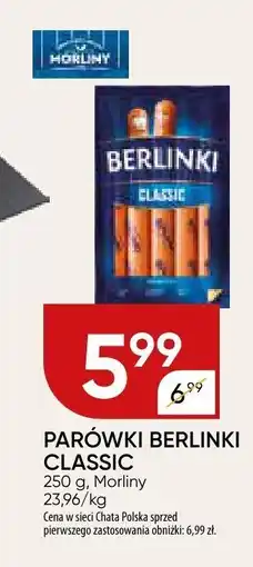 Chata Polska Parówki berlinki classic 250g Morliny oferta