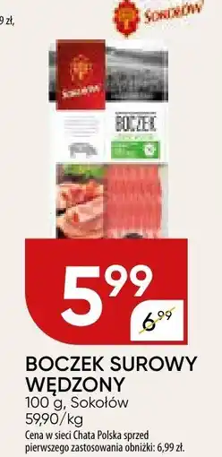 Chata Polska Boczek surowy wędzony 100g Sokołów oferta