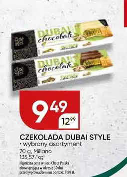 Chata Polska Czekolada Dubai Style wybrany asortyment 70 g Milano oferta