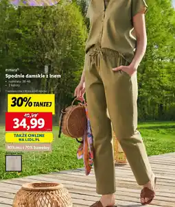 Lidl Spodnie damskie z lnem esmara oferta