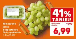 Kaufland Winogrona jasne bezpestkowe 500 g opakowanie oferta