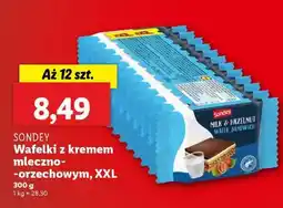 Lidl SONDEY Wafelki z kremem mleczno-orzechowym, XXL oferta