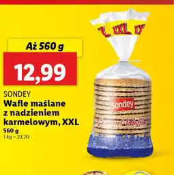 Lidl Wafle maślane z nadzieniem karmelowym XXL Sondey oferta