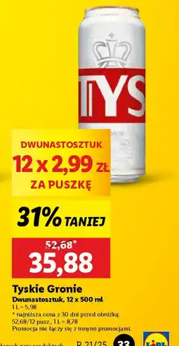 Lidl Tyskie Gronie oferta