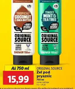 Lidl Zel pod prysznic Original Source oferta