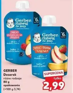 Kaufland Deserek jabłko jagoda banan Gerber natual for baby oferta
