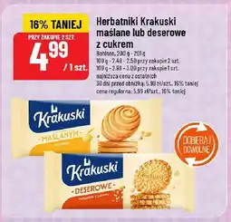 Polomarket Herbatniki Krakuski maślane lub deserowe z cukrem 200g Bahlsen oferta