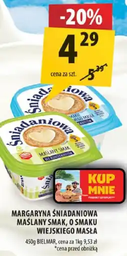 Arhelan Margaryna śniadaniowa maślany smak 450g Bielmar oferta