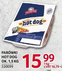 Selgros Parówki hot dog ok. 1.5kg Indykpol oferta